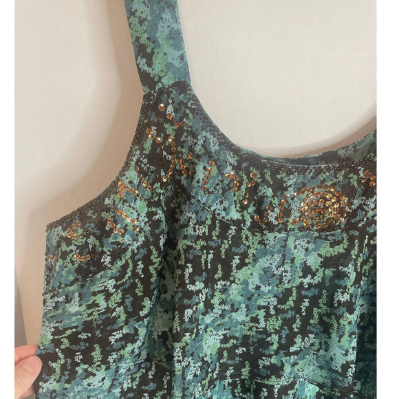 Lane Bryant Sleeveless Thick Strap Ruffle Tiered Colorful Tank Top Womens 16 - Picture 4 of 7